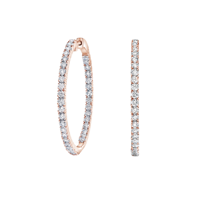High-quality lab-grown diamond earring in pink gold showcasing exquisite craftsmanship