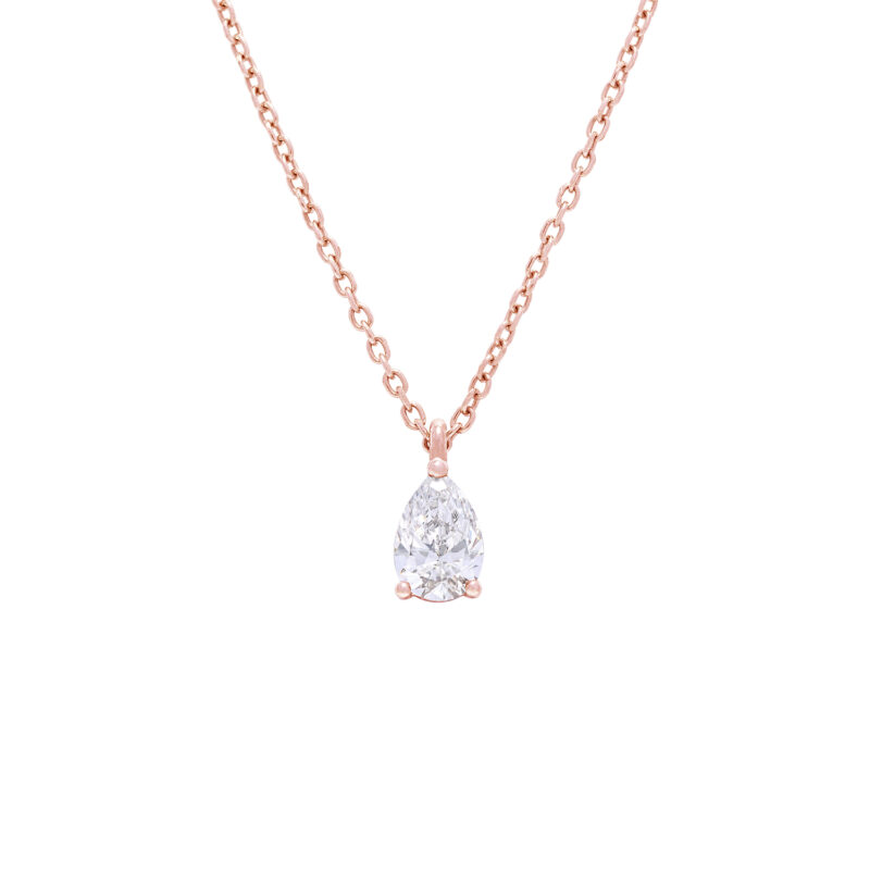 Alice Pear lab-grown diamond in pink gold