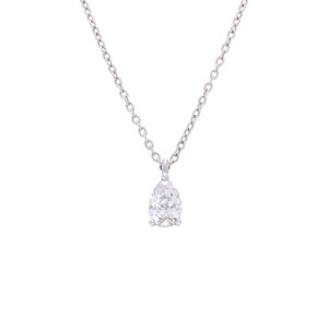Alice Pear shaped lab-grown diamond necklace in white gold