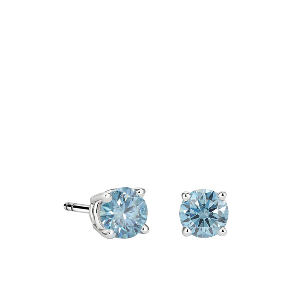 Amelie Blue Diamond Stud Earrings